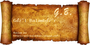 Gál Balambér névjegykártya