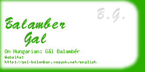 balamber gal business card
